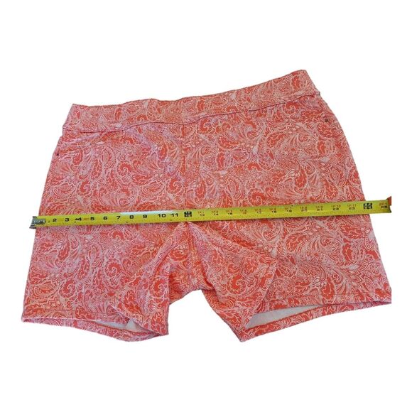 Intro Love the Fit Power Stretch Woman Sheri Short PullOn Coral Paisley 18W NWOT - Picture 6 of 9